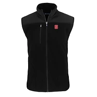 Men's Cutter & Buck  Black NC State Wolfpack Big Tall Cascade Eco Sherpa Fleece Full-Zip Vest