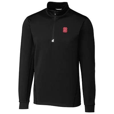Veste demi-zippée noire pour homme Cutter & Buck NC State Wolfpack Collegiate Traverse Big Tall
