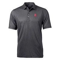 Men's Cutter & Buck Black NC State Wolfpack Pike Banner Print Polo