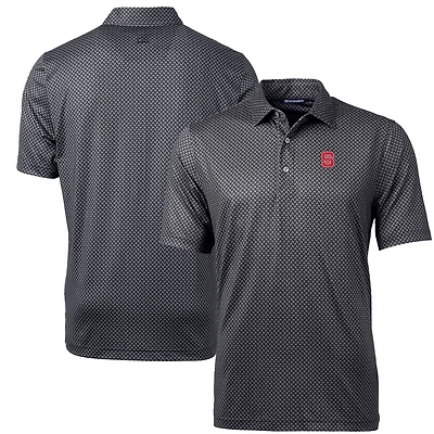 Polo noir à imprimé bannière Pike des Wolfpack de l'État Caroline du Nord pour homme, Cutter & Buck