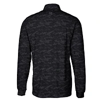 Men's Cutter & Buck Black NC State Wolfpack Traverse Camo Print Stretch Quarter-Zip Pullover Top