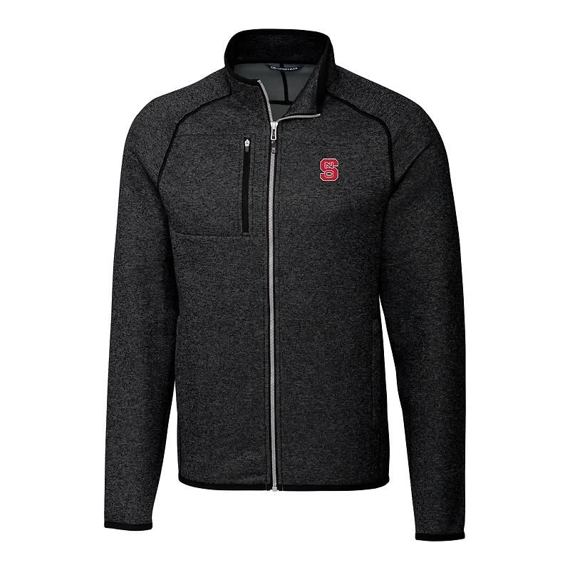 Men's Cutter & Buck Charcoal NC State Wolfpack Mainsail Full-Zip Jacket