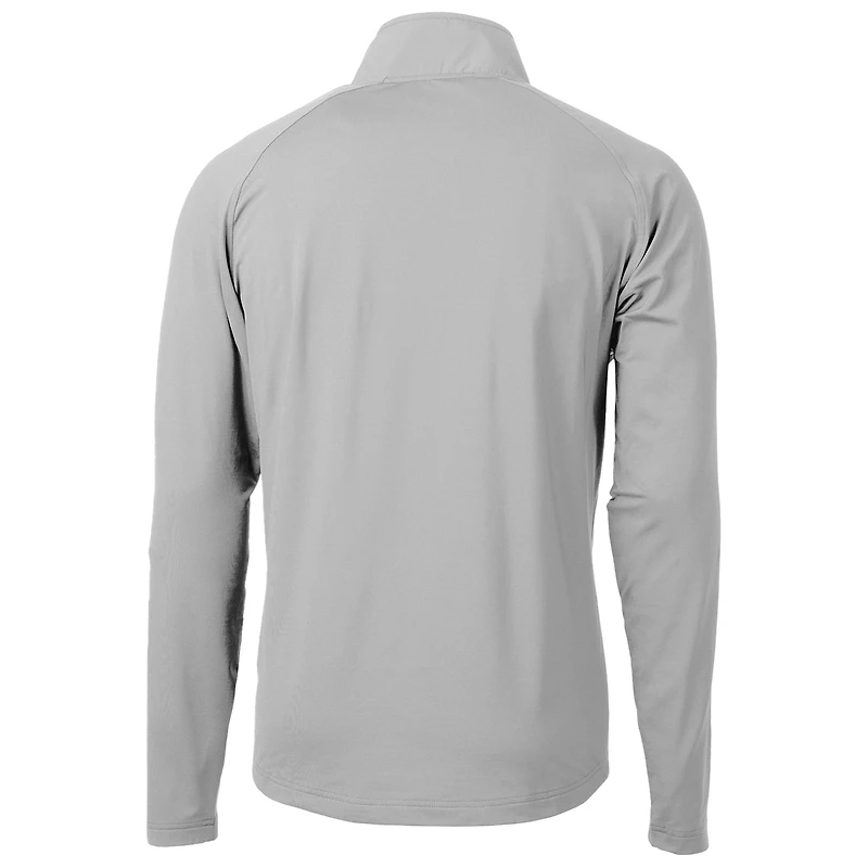 Men's Cutter & Buck Gray NC State Wolfpack Adapt Eco Knit Hybrid Recycled Quarter-Zip Pullover Top