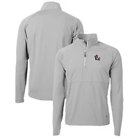 Men's Cutter & Buck Gray NC State Wolfpack Adapt Eco Knit Hybrid Recycled Quarter-Zip Pullover Top