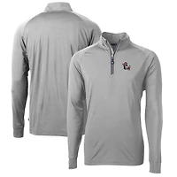 Men's Cutter & Buck Gray NC State Wolfpack Adapt Eco Knit Stretch Recycled Big Tall Quarter-Zip Pullover Top
