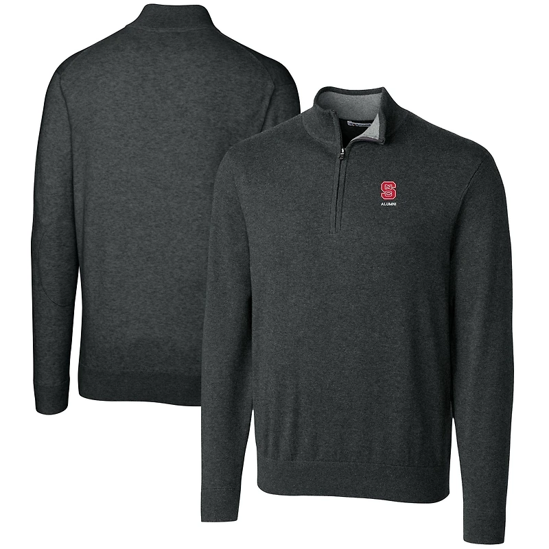 Pull-over zippé Lakemont Tri-Blend pour homme, couleur charbon chiné, avec logo des anciens élèves NC State Wolfpack.