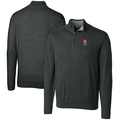 Pull-over zippé Lakemont Tri-Blend pour homme, couleur charbon chiné, avec logo des anciens élèves NC State Wolfpack.