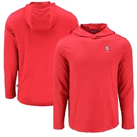 Men's Cutter & Buck Red NC State Wolfpack Coastline Epic Comfort Eco Recycled Long Sleeve Hoodie T-Shirt
