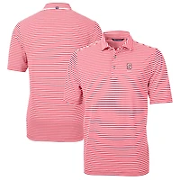 Men's Cutter & Buck  Red NC State Wolfpack Virtue Eco Pique Stripe Recycled Polo