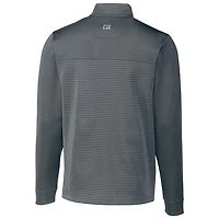 Men's Cutter & Buck Steel NC State Wolfpack Traverse Stripe Quarter-Zip Pullover Top