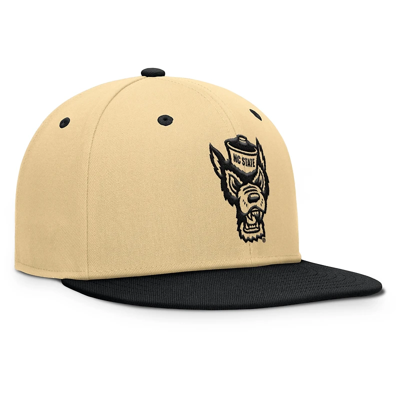 Men's Fanatics Khaki/Black NC State Wolfpack Balance Fitted Hat