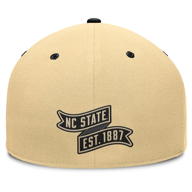 Men's Fanatics Khaki/Black NC State Wolfpack Balance Fitted Hat