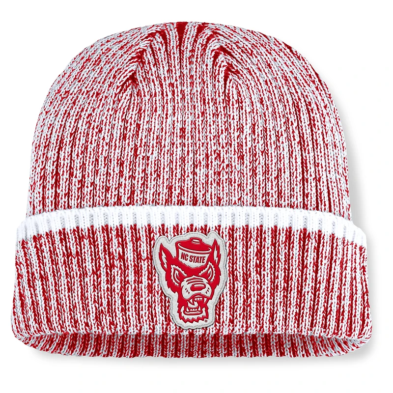 Men's Fanatics  Red/White NC State Wolfpack Haze Cuffed Knit Hat