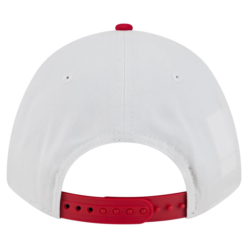 Men's New Era White/Red NC State Wolfpack Arch Two-Tone Rope 9FORTY A-Frame M-Crown Adjustable Hat