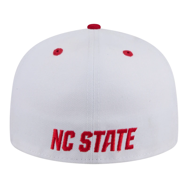 Men's New Era White/Red NC State Wolfpack On-Field Baseball Fitted Hat