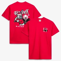 Men's  Red NC State Wolfpack Drawn Mascot Baseball T-Shirt