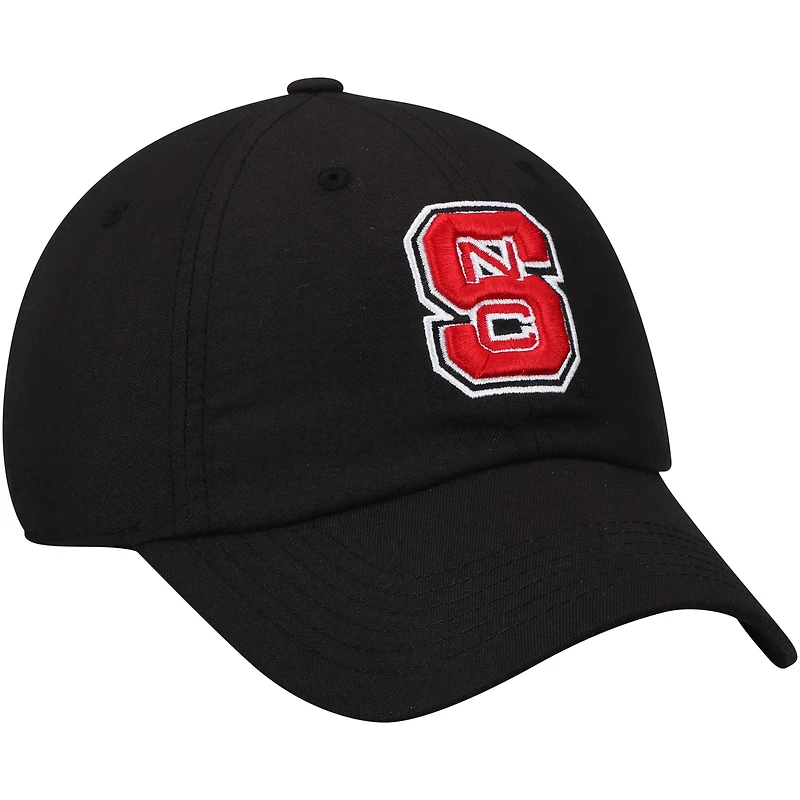 Casquette ajustable noire NC State Wolfpack avec logo principal pour hommes Top of the World