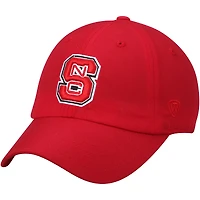 Men's Top of the World Red NC State Wolfpack Primary Logo Staple Adjustable Hat