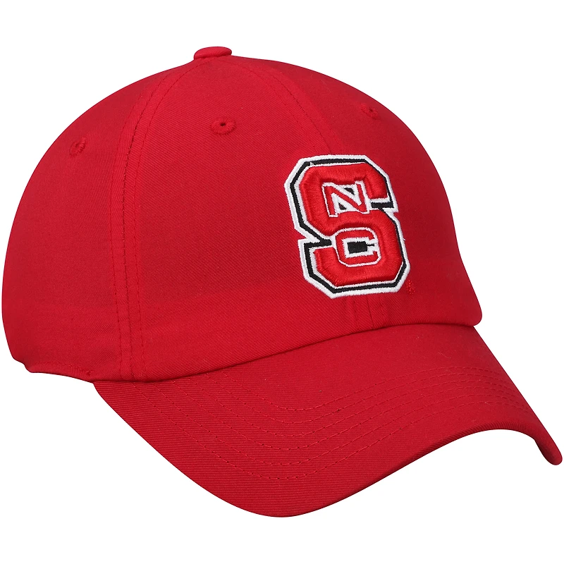 Men's Top of the World Red NC State Wolfpack Primary Logo Staple Adjustable Hat