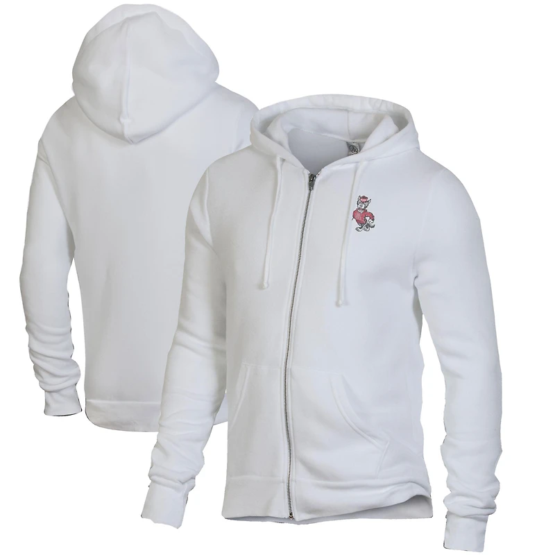 Sweat à capuche zippé blanc pour homme NC State Wolfpack Rocky