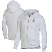 Sweat à capuche zippé blanc pour homme NC State Wolfpack Rocky