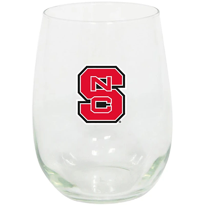 NC State Wolfpack 15oz. Stemless Wine Glass