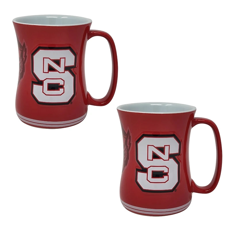 Lot de deux tasses sculptées pour barista NC State Wolfpack de 473 ml