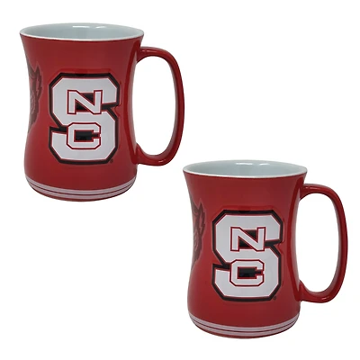 Lot de deux tasses sculptées pour barista NC State Wolfpack de 473 ml