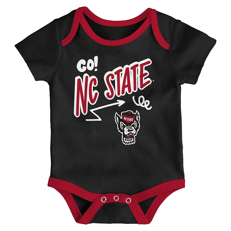 Newborn & Infant Outerstuff NC State Wolfpack Three-Pack All Day Play Bodysuit Set
