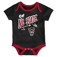 Newborn & Infant Outerstuff NC State Wolfpack Three-Pack All Day Play Bodysuit Set