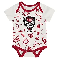 Newborn & Infant Outerstuff NC State Wolfpack Three-Pack All Day Play Bodysuit Set