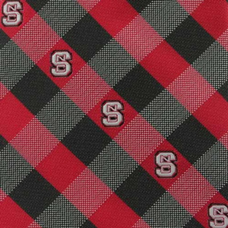 Cravate tissée à carreaux des Wolfpacks de l'État de Caroline du Nord - Rouge/Noir