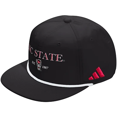 Unisex adidas  Black NC State Wolfpack Seasonal Rope Adjustable Hat