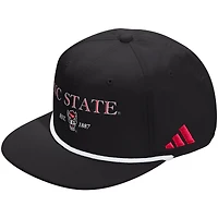 Unisex adidas  Black NC State Wolfpack Seasonal Rope Adjustable Hat