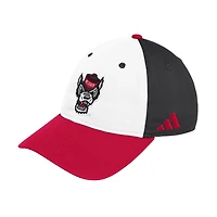 Casquette unisexe adidas blanche/rouge NC State Wolfpack de baseball saisonnier, style slouch, ajustable