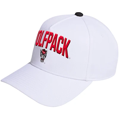 Casquette ajustable unisexe blanche adidas NC State Wolfpack Locker Room A-Frame