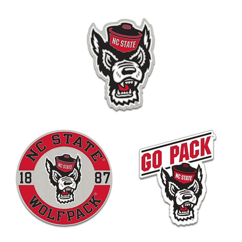 Ensemble de trois pin de collection WinCraft NC State Wolfpack