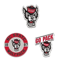 Ensemble de pin de collection WinCraft NC State Wolfpack en trois pièces