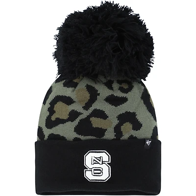 Bonnet en tricot à revers NC State Wolfpack Bagheera '47 Hunter Green pour femme avec pompon