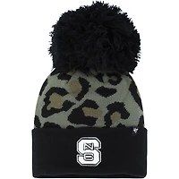 Bonnet en tricot à revers NC State Wolfpack Bagheera '47 Hunter Green pour femme avec pompon