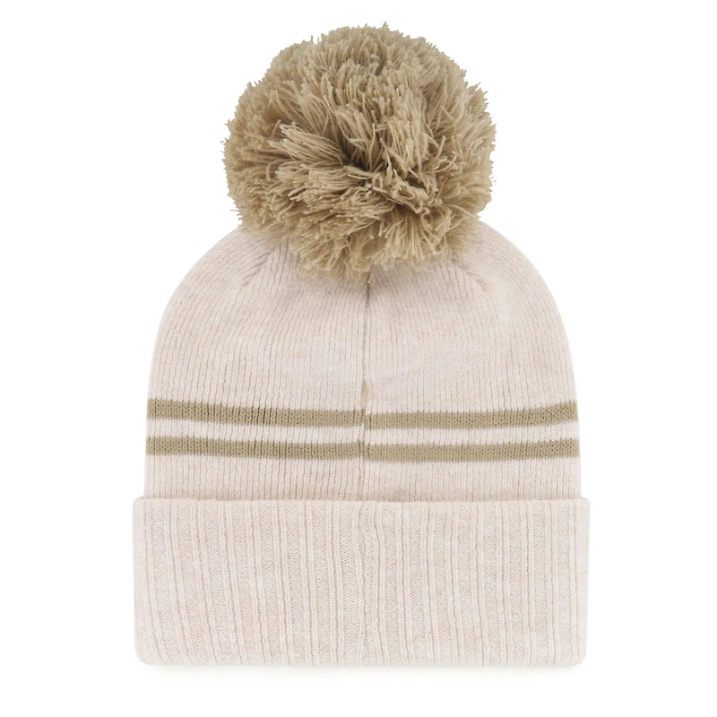 Women's '47 Natural NC State Wolfpack Core & Inline Latte Cuffed Knit Hat with Pom