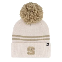 Women's '47  Natural NC State Wolfpack Core & Inline Latte Cuffed Knit Hat with Pom