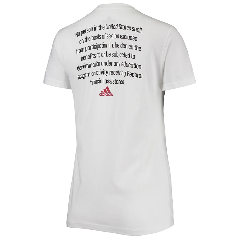 T-shirt adidas NC State Wolfpack More Is Possible pour femme, blanc