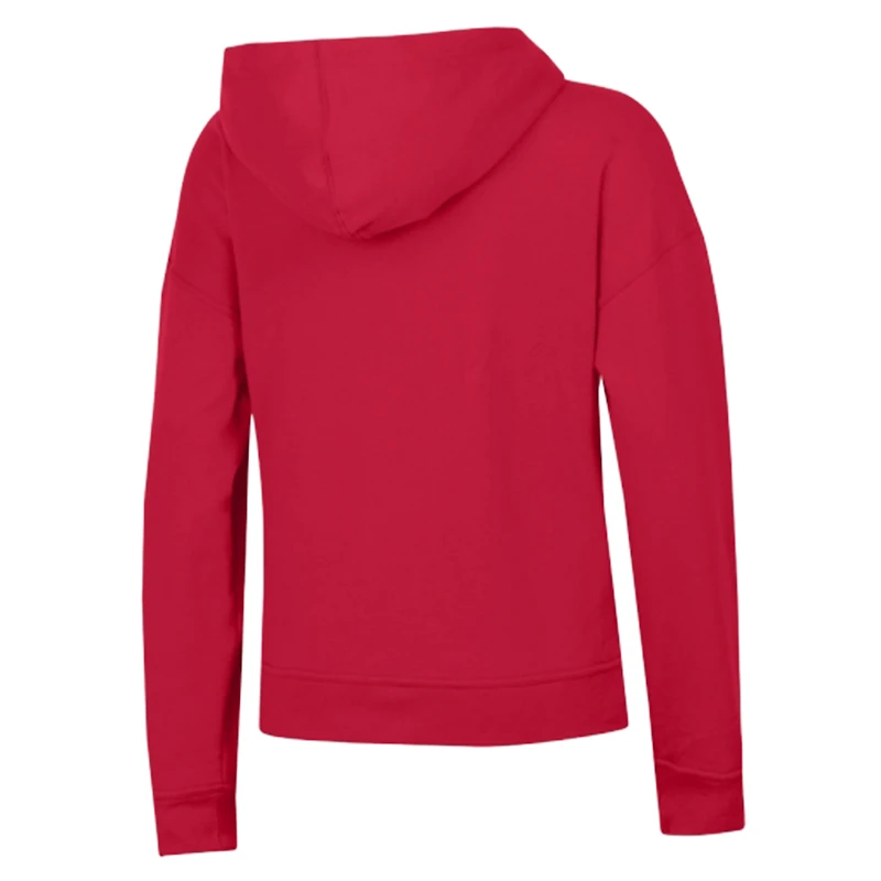 Women's Champion Red NC State Wolfpack Logo Powerblend Fleece Hoodie