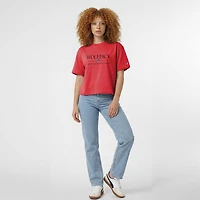 T-shirt à logo Champion rouge NC State Wolfpack pour femmes