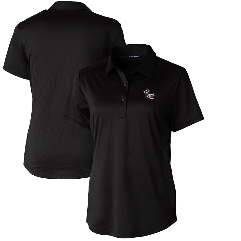 Women's Cutter & Buck Black NC State Wolfpack Vault Prospect Textured Stretch Polo