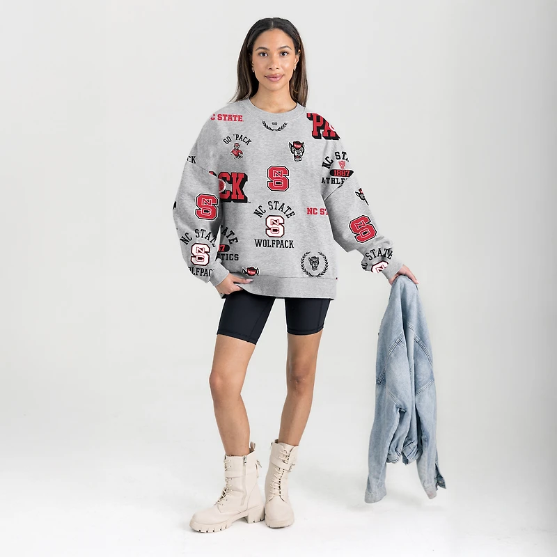 Sweat-shirt polaire gris Gameday Couture NC State Wolfpack Always on Repeat pour femme