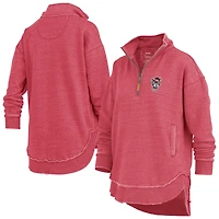 Sweat-shirt à capuche zippé quart de tour pour femme, rouge, NC State Wolfpack, Northfork Sojourn Poncho