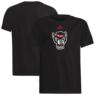 T-shirt adidas noir pour jeunes NC State Wolfpack 2023 Sideline Locker Room Logo Fresh
