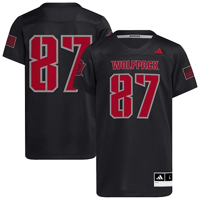 Youth adidas #87 Black NC State Wolfpack Honor & Support Strategy Football Jersey